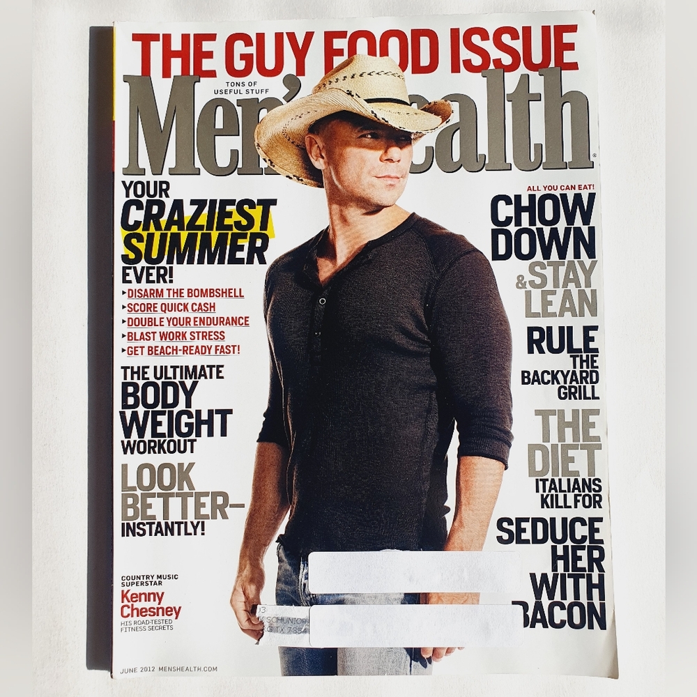 Men’s Health Magazine June, 2012 - Kenny Chesney - The Guy Food Issue